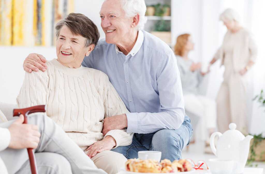 Rhode Island senior couple enjoying independent living in a comfortable accessible home.