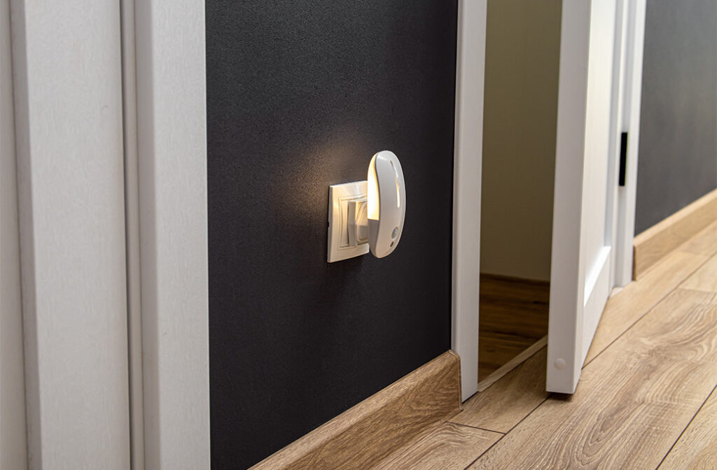 Motion-sensor hallway lighting improving nighttime safety in the home.
